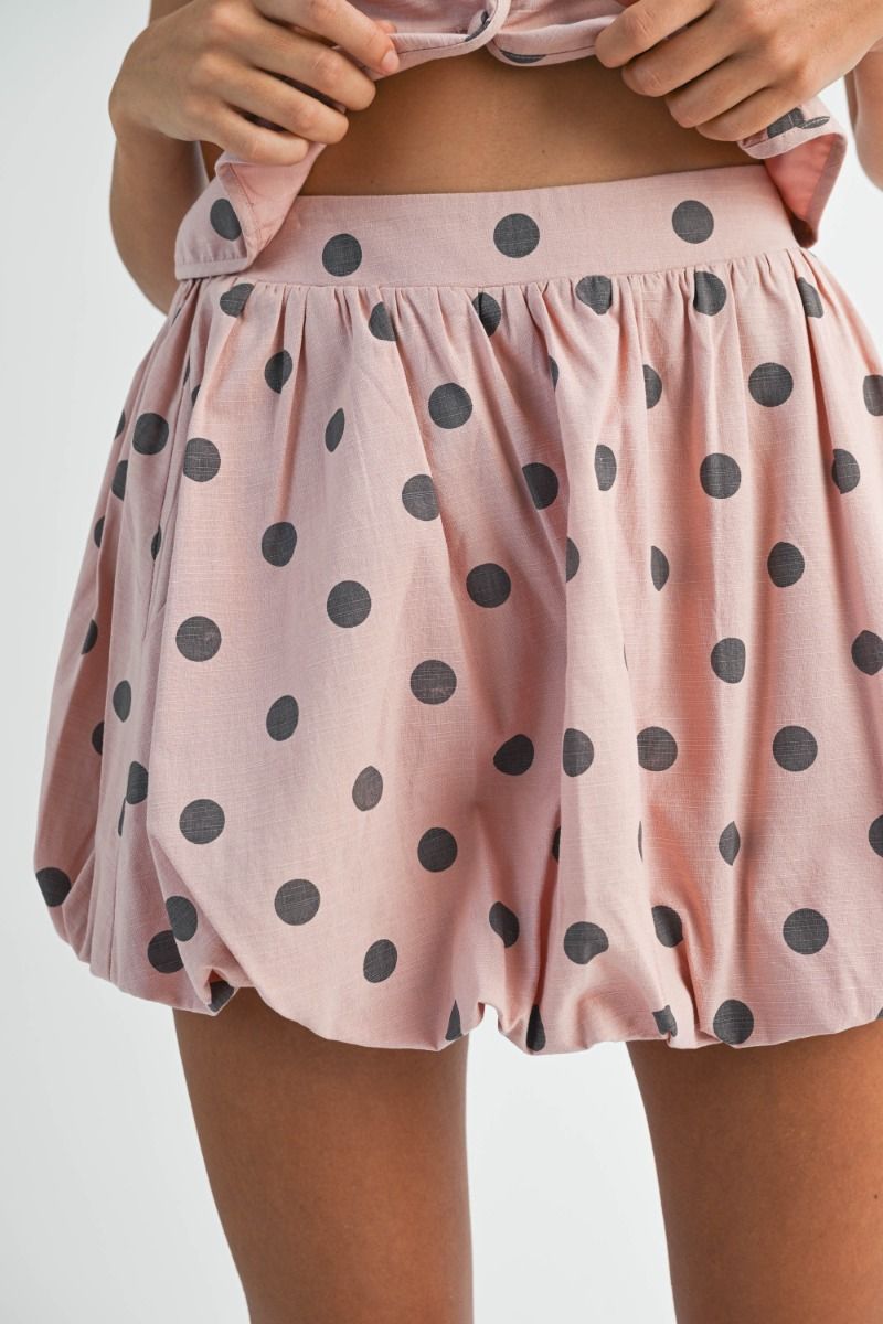 CONJUNTO DE FALDA DE BURBUJAS DE LUNARES