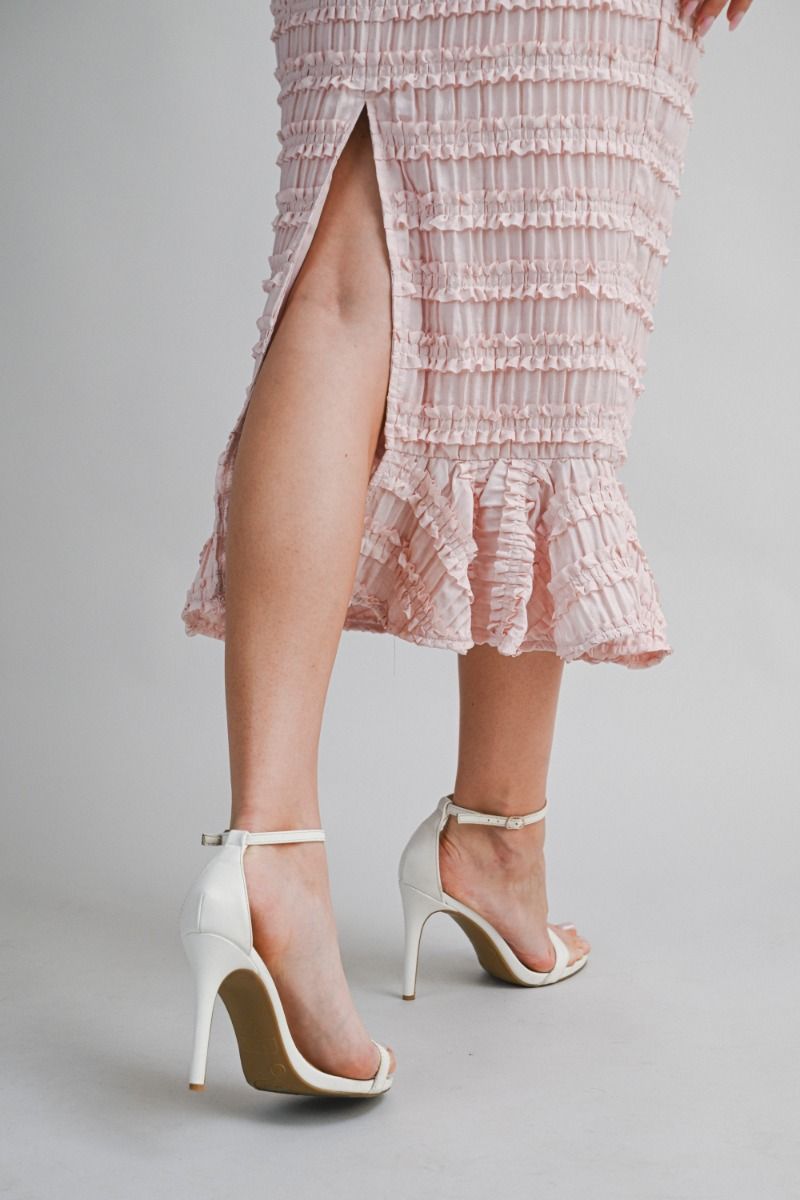 ROSE SMOCKED HALTER MIDI DRESS