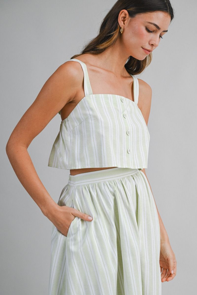MINT STRIPE MIDI SET