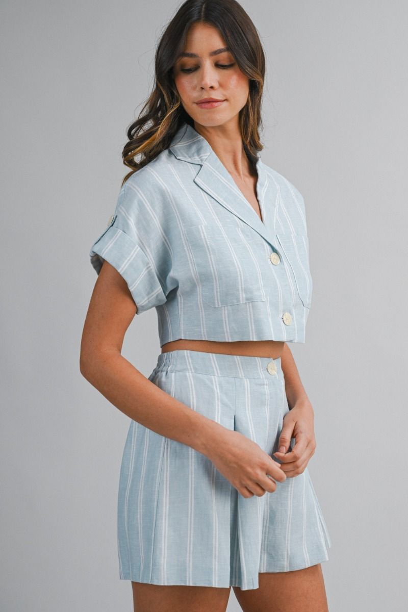 SKYLINE STRIPE SHORT SET