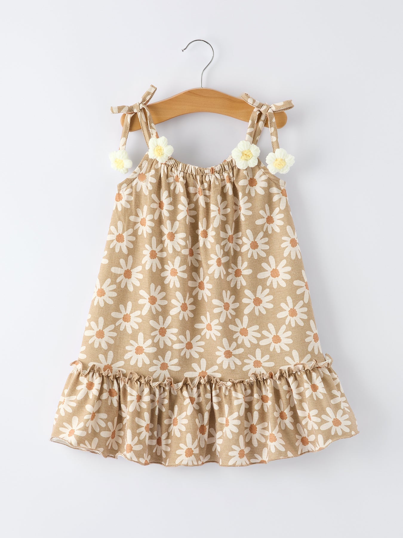 Vestido de tirantes de niña con margaritas florales