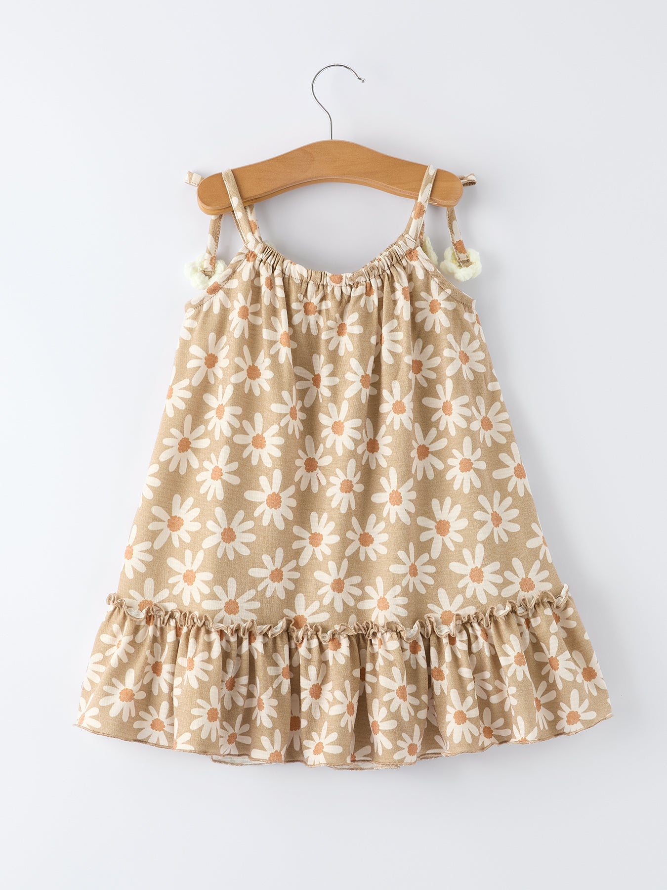 Vestido de tirantes de niña con margaritas florales