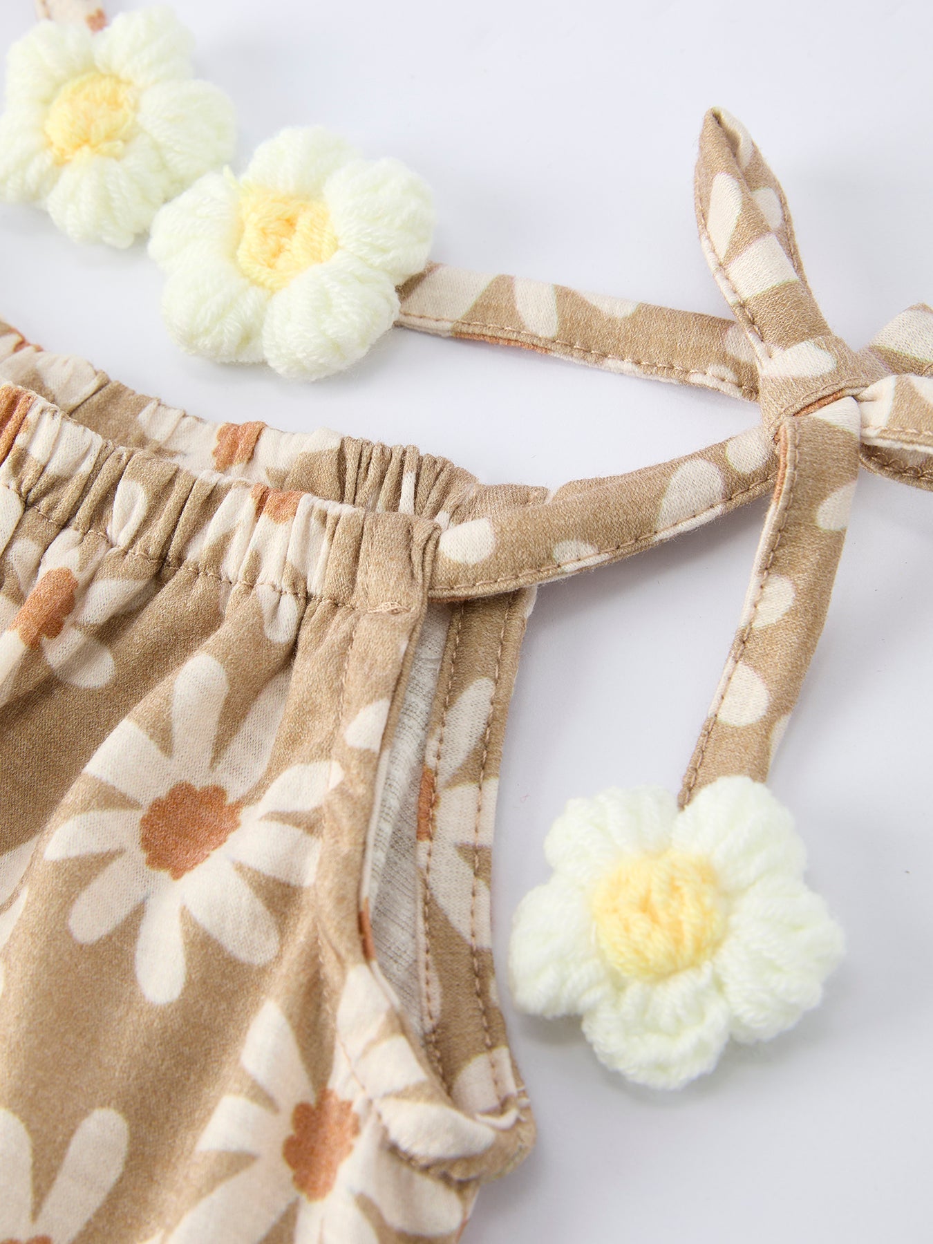 Vestido de tirantes de niña con margaritas florales