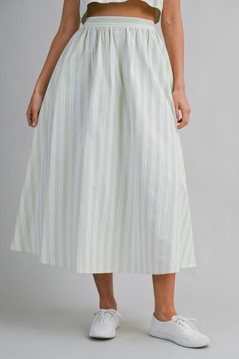 MINT STRIPE MIDI SET