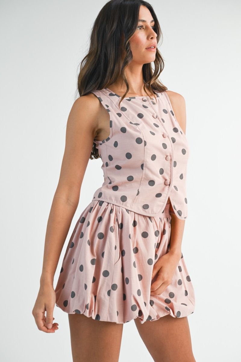 CONJUNTO DE FALDA DE BURBUJAS DE LUNARES