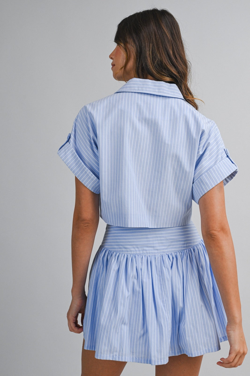 MORNING STRIPE BUTTON DOWN SET