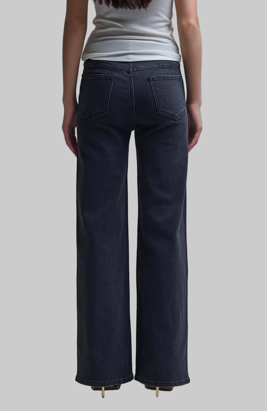 BLACK LEOPARD JEANS STRASS