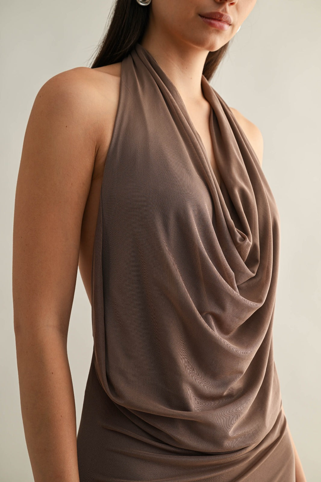 VOLUMINOUS HEM HALTER DRESS L VOLUMINOUS HEM HALTER DRESS L