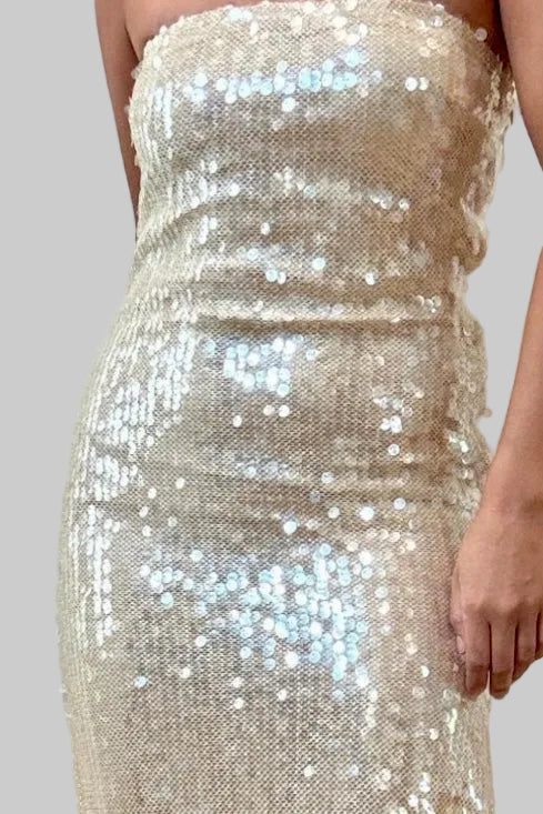 Champagne Luxe Strapless Midi S Champagne Luxe Strapless Midi S