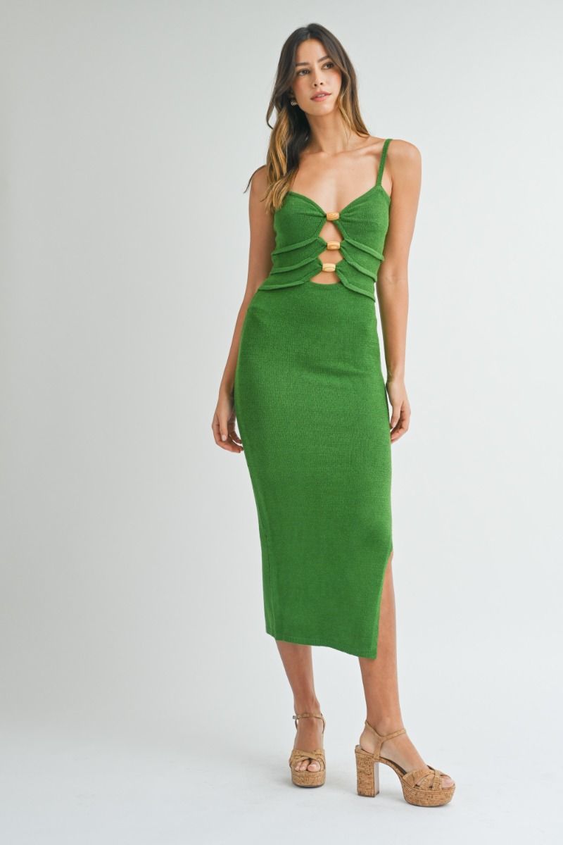EMERALD CUTOUT MIDI DRESS