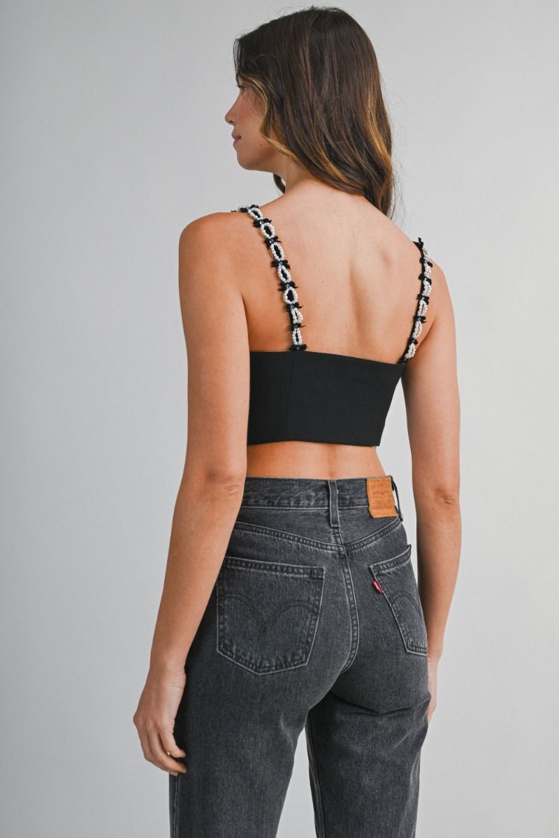 PEARL NOIR CROPPED TOP