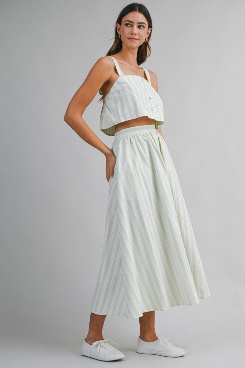 MINT STRIPE MIDI SET