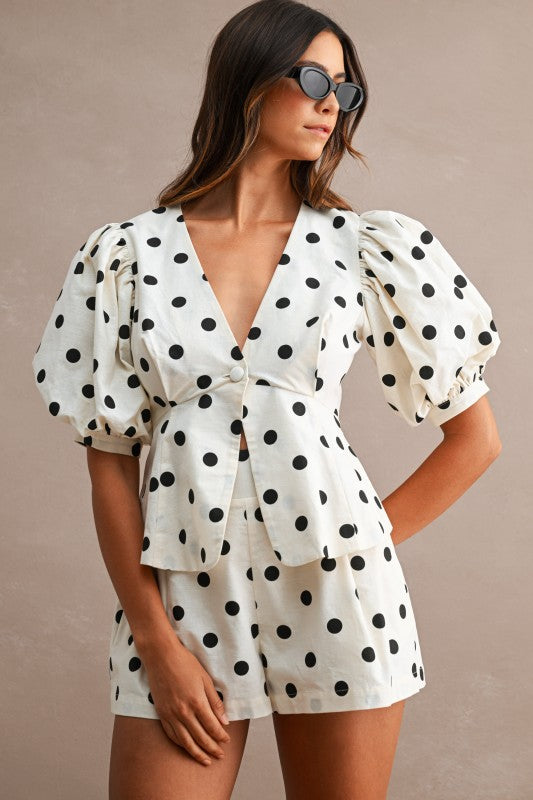 POLKA DOT LINEN SET