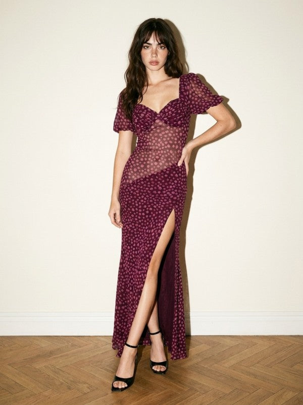 POLKA DOT SWEETHEART MAXI DRESS