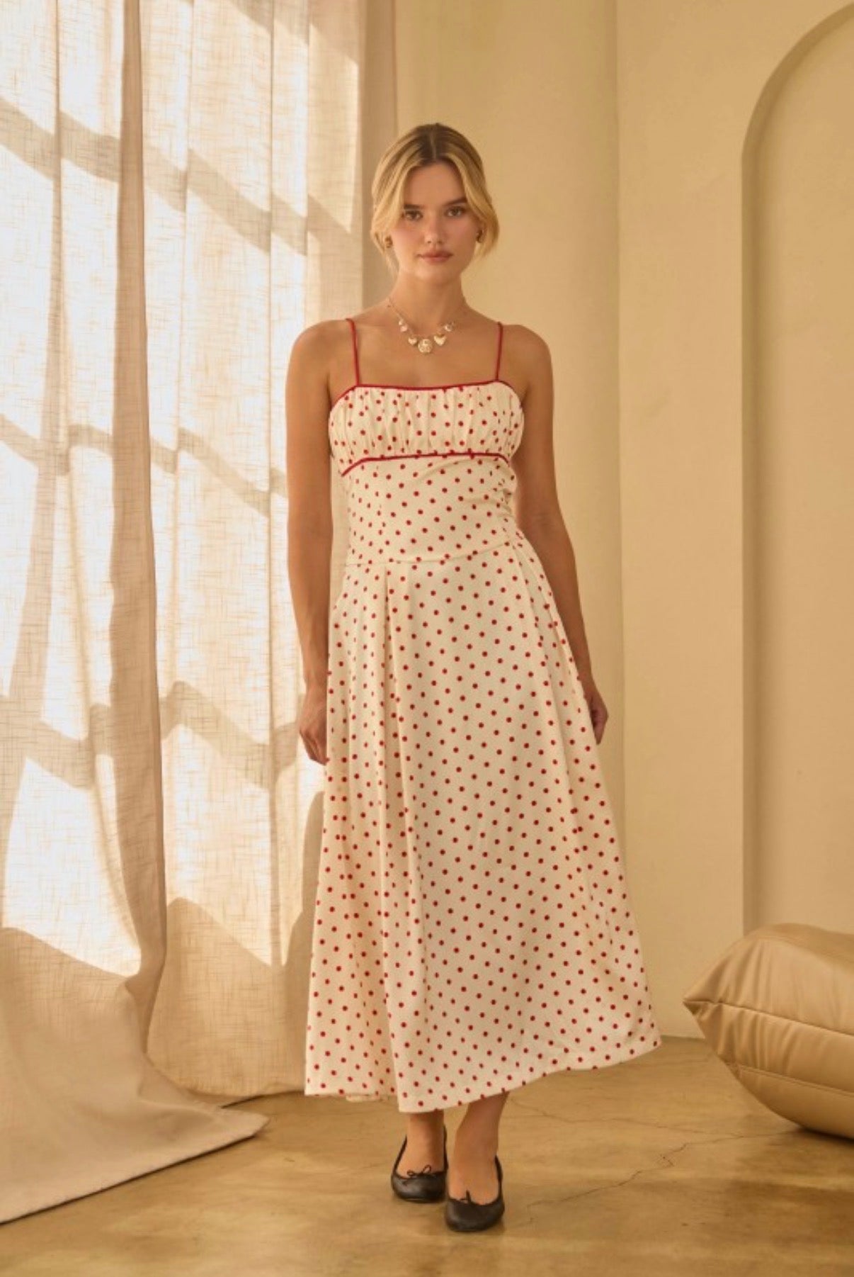 POLKA DOT MIDI DRESS