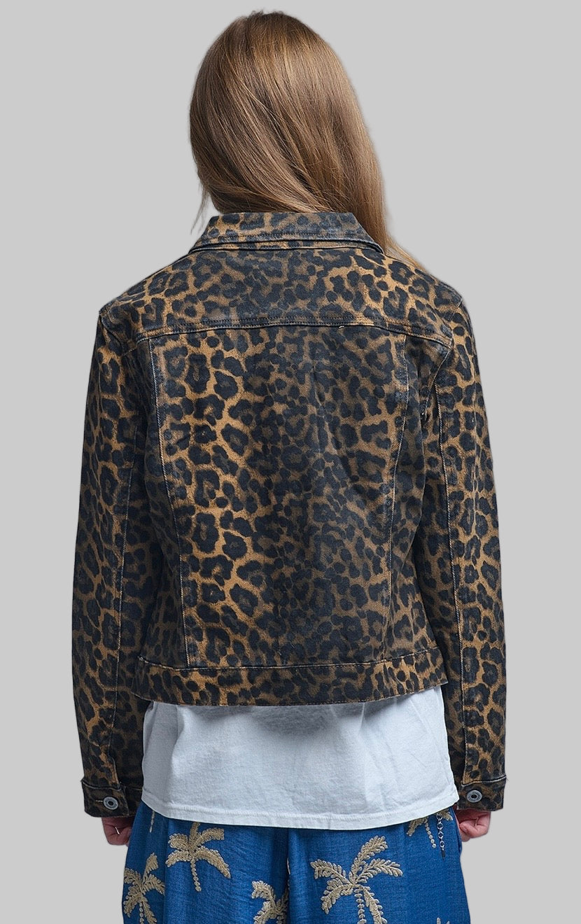 LEOPARD DENIM JACKET