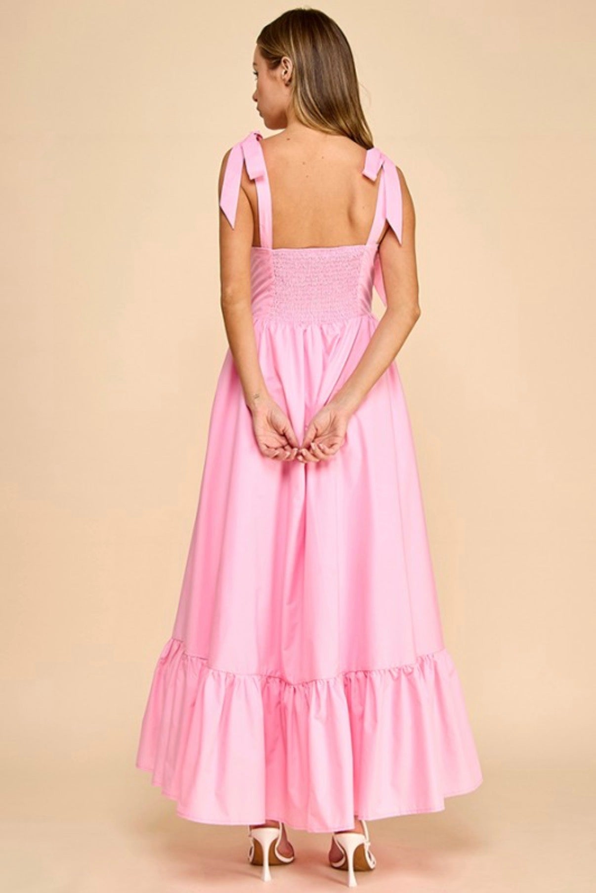 PINK BUSTIER MAXI DRESS