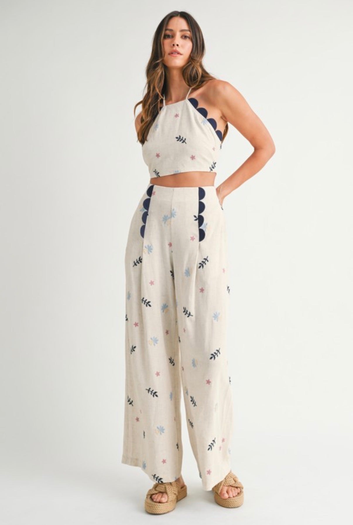 AMIRI CONTRAST SCALLOP LINEN SET