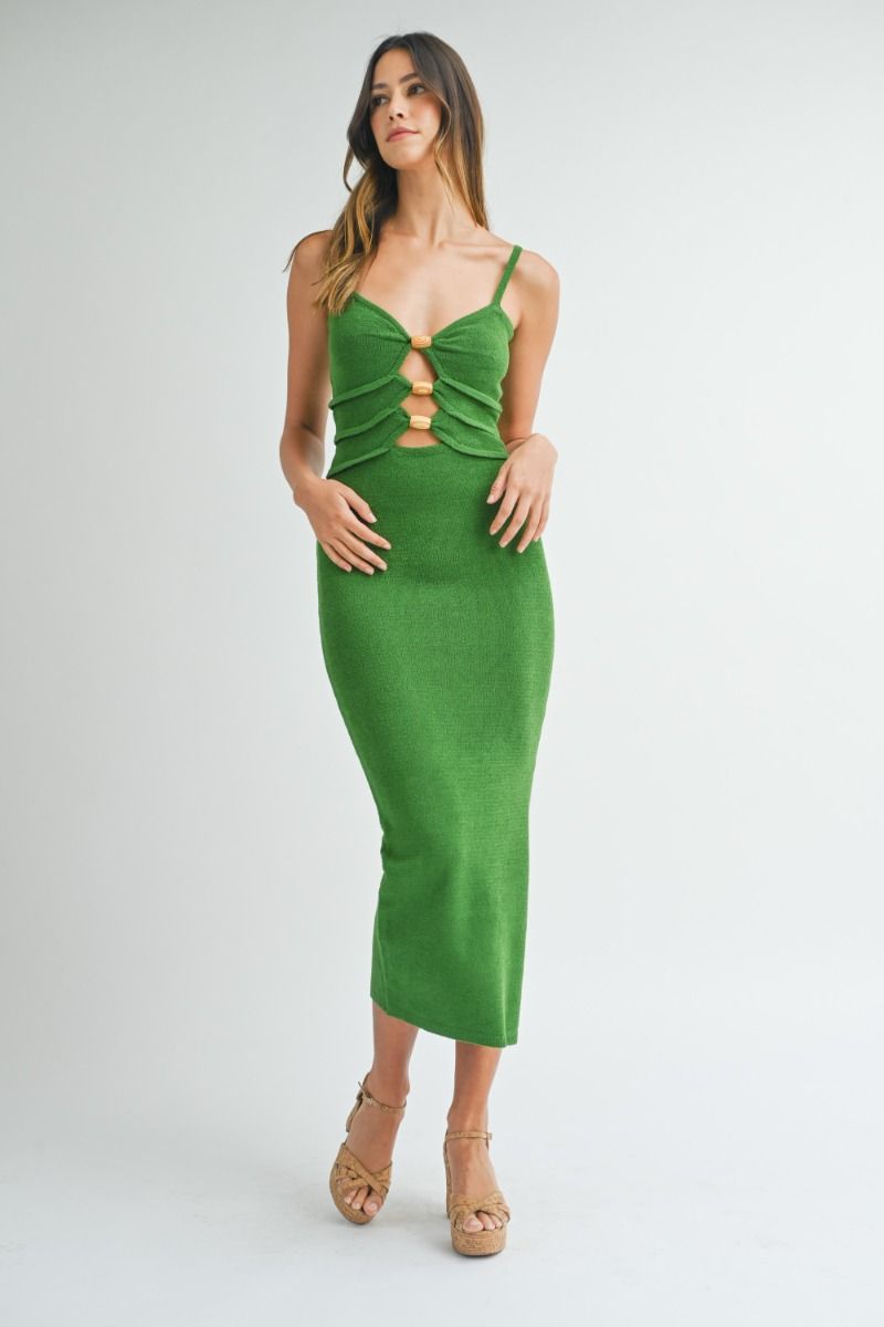 EMERALD CUTOUT MIDI DRESS