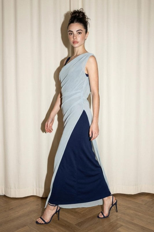SHEER CHIFFON OVERLAY & INNER MAXI DRESS SET