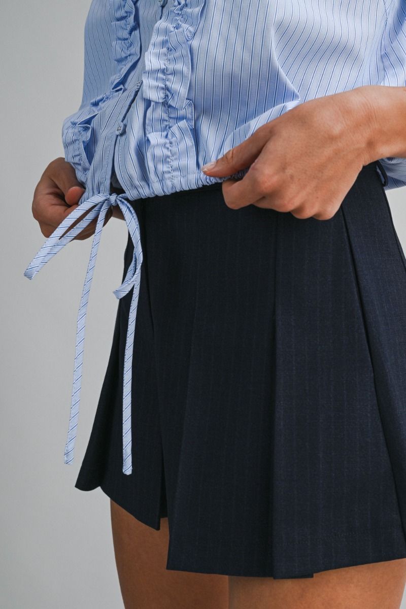 SKYLINE RUFFLE STRIPE BLOUSE