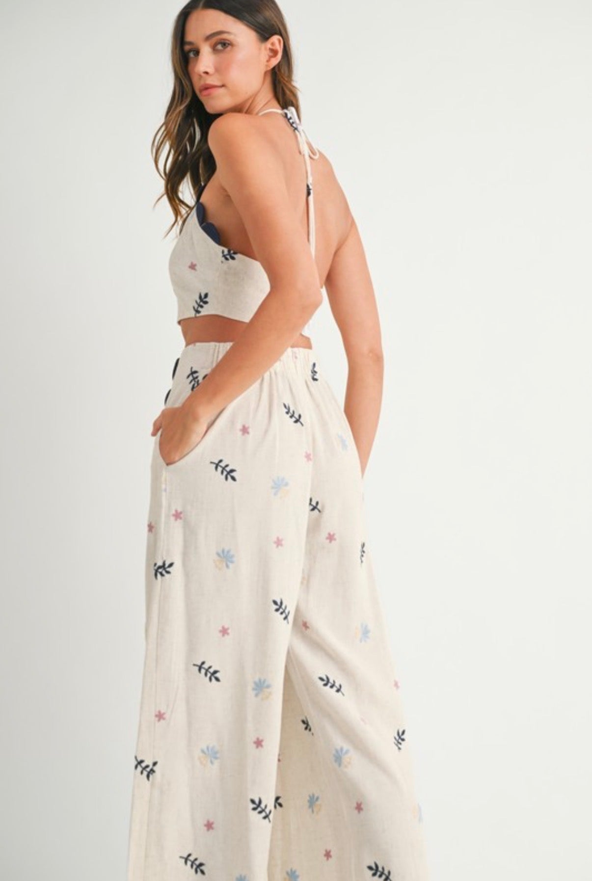 AMIRI CONTRAST SCALLOP LINEN SET