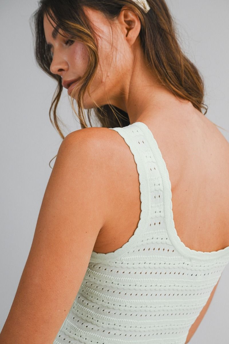 POINTELLE KNIT MINI DRESS
