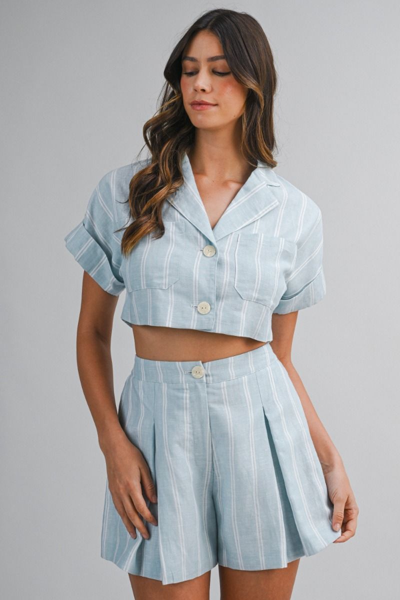 SKYLINE STRIPE SHORT SET