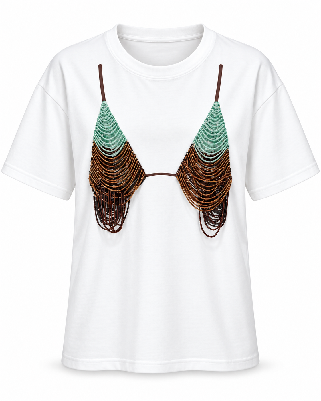 BEADED BRALETTE GRAPHIC TEE