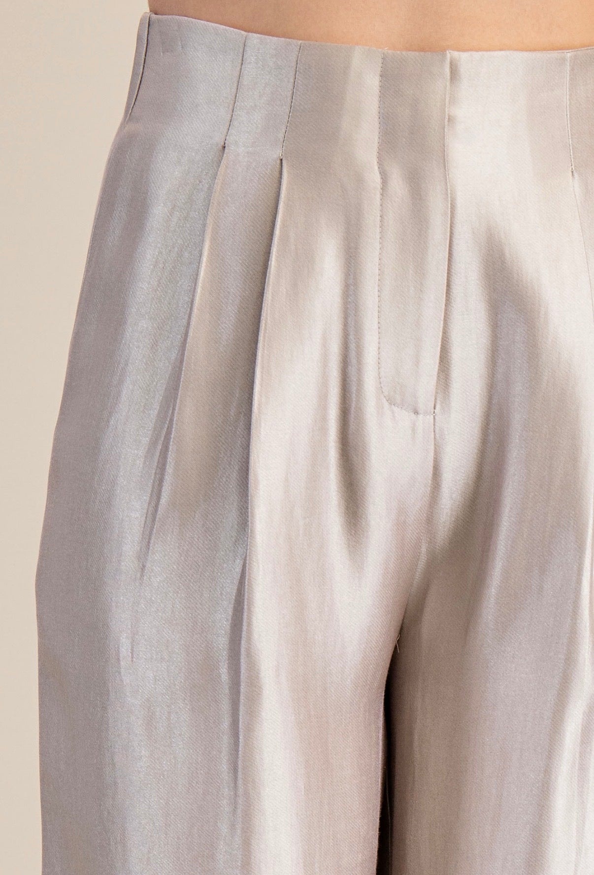 CHAMPAGNE HIGH WAIST WIDE PANTS