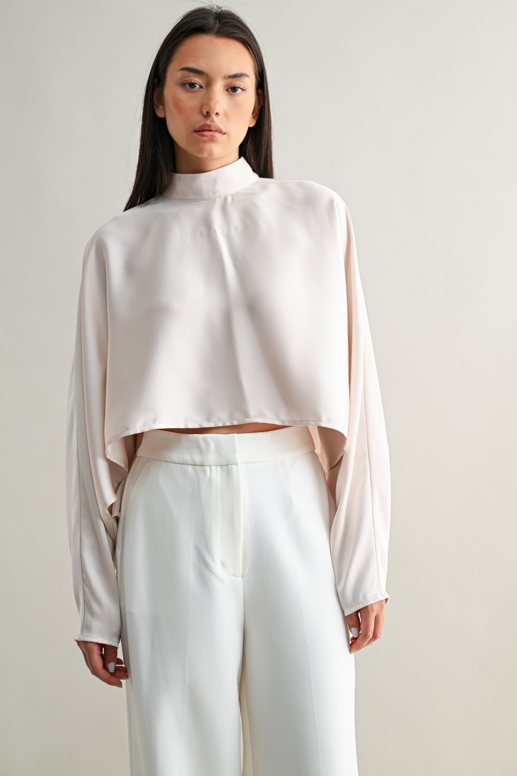 MOCK NECK CAFTAN CROP TOP
