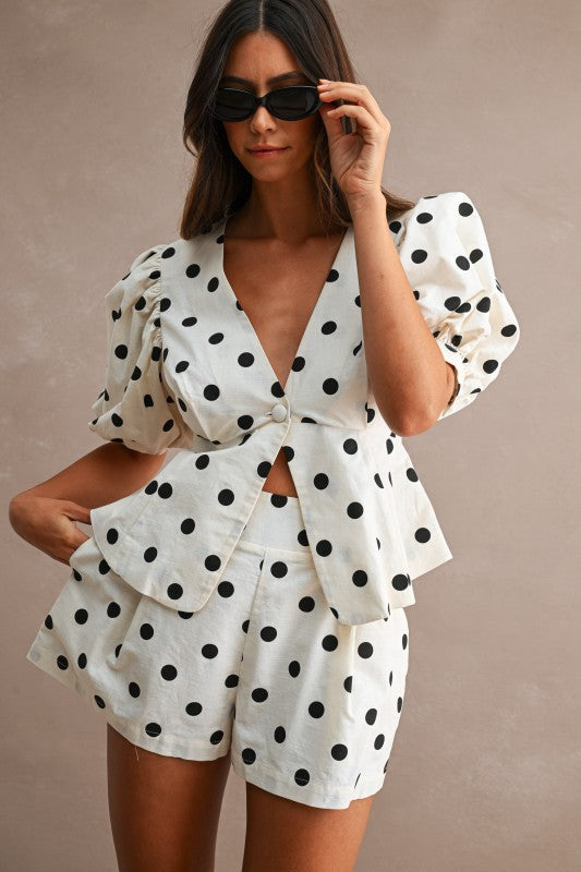 POLKA DOT LINEN SET