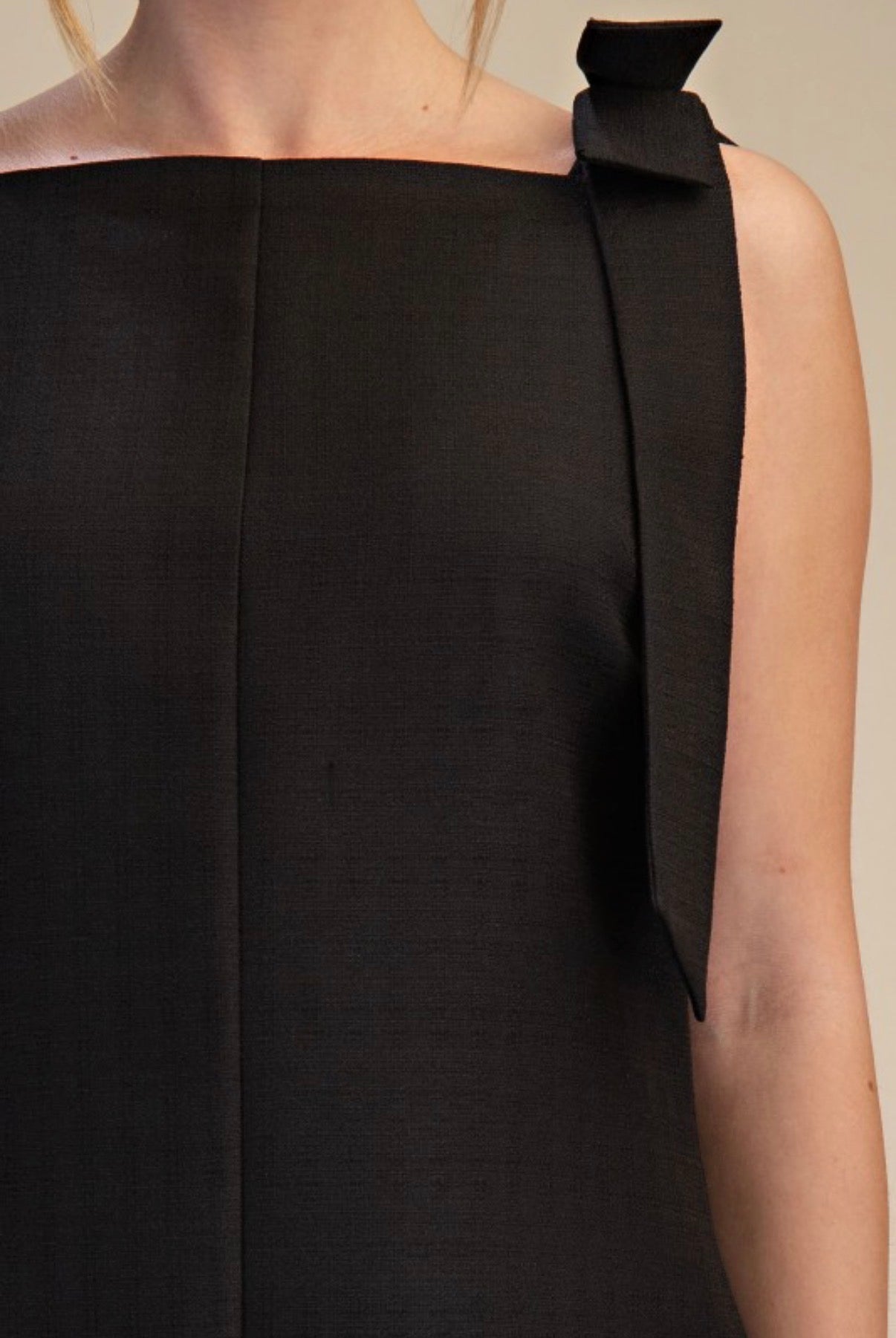 BLACK TIE MINI DRESS