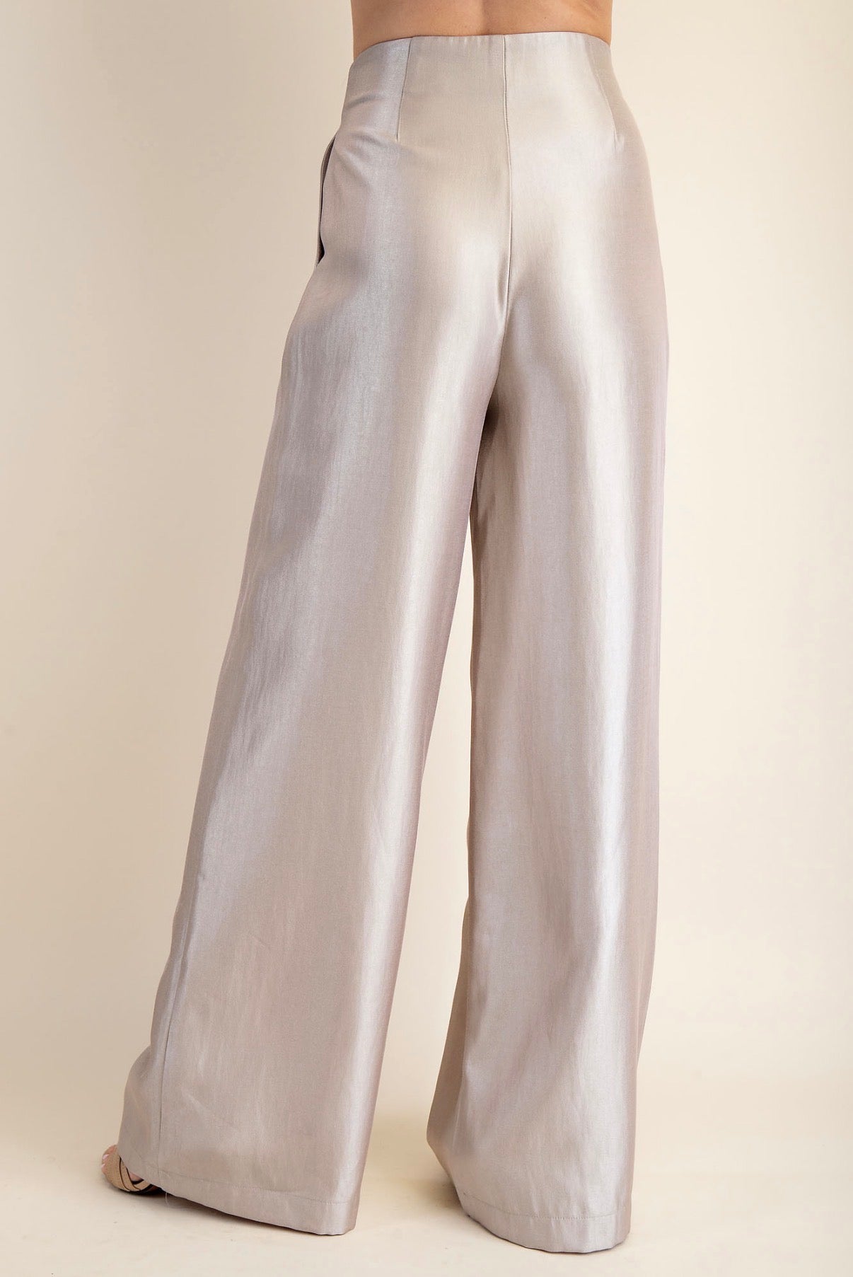 CHAMPAGNE HIGH WAIST WIDE PANTS