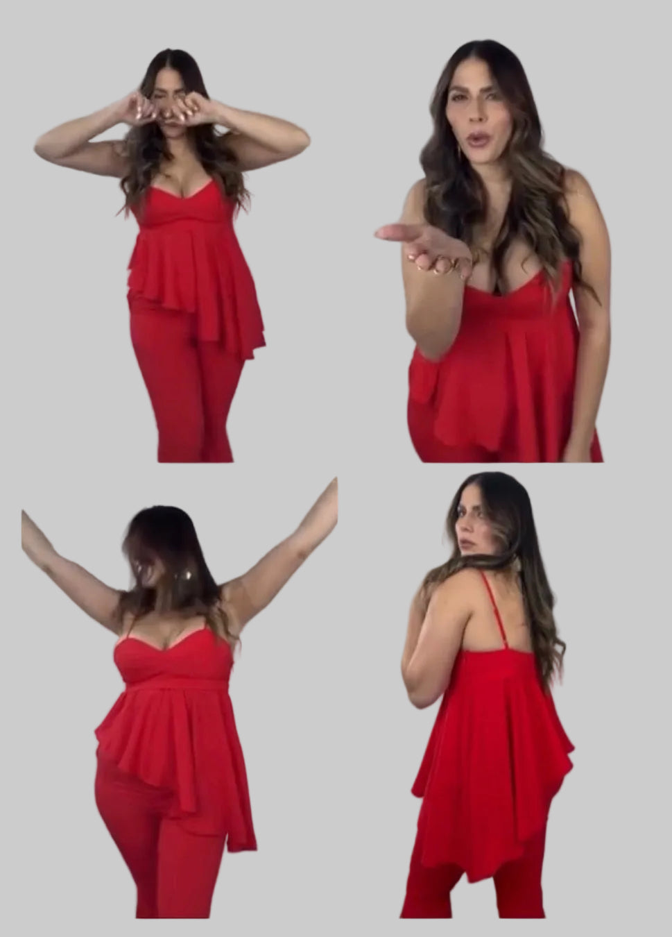 WOVEN CAMI w/ASIMMETRIC HEM & EXTREME FLARE SET