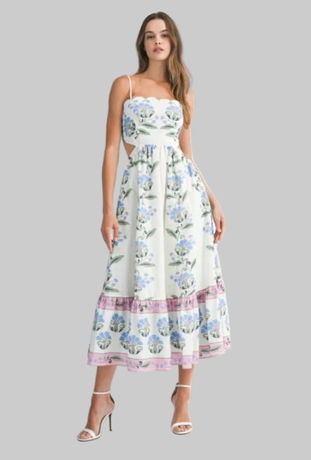 BLOSSOM SCALLOP MIDI DRESS