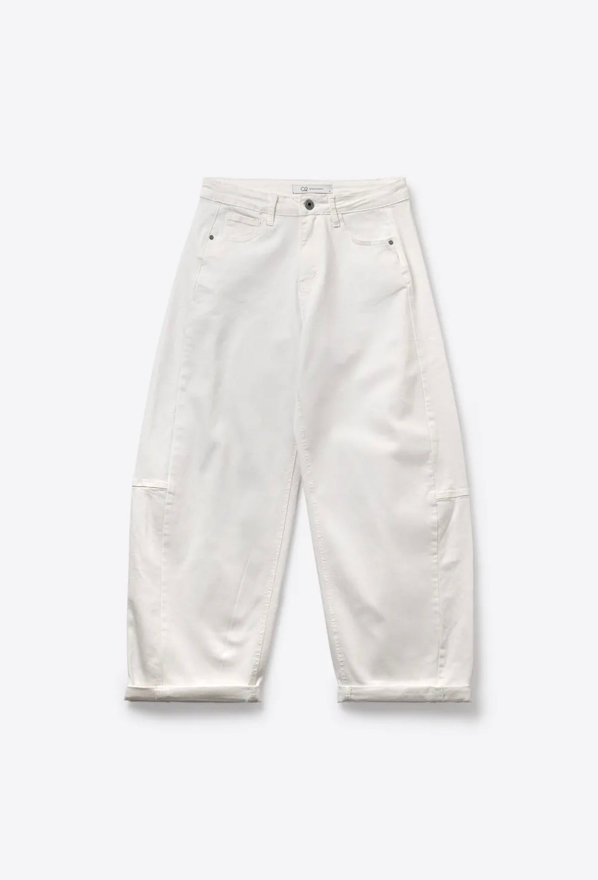 PANTALONES ANCHOS DE BARRIL BLANCOS RELAJADOS