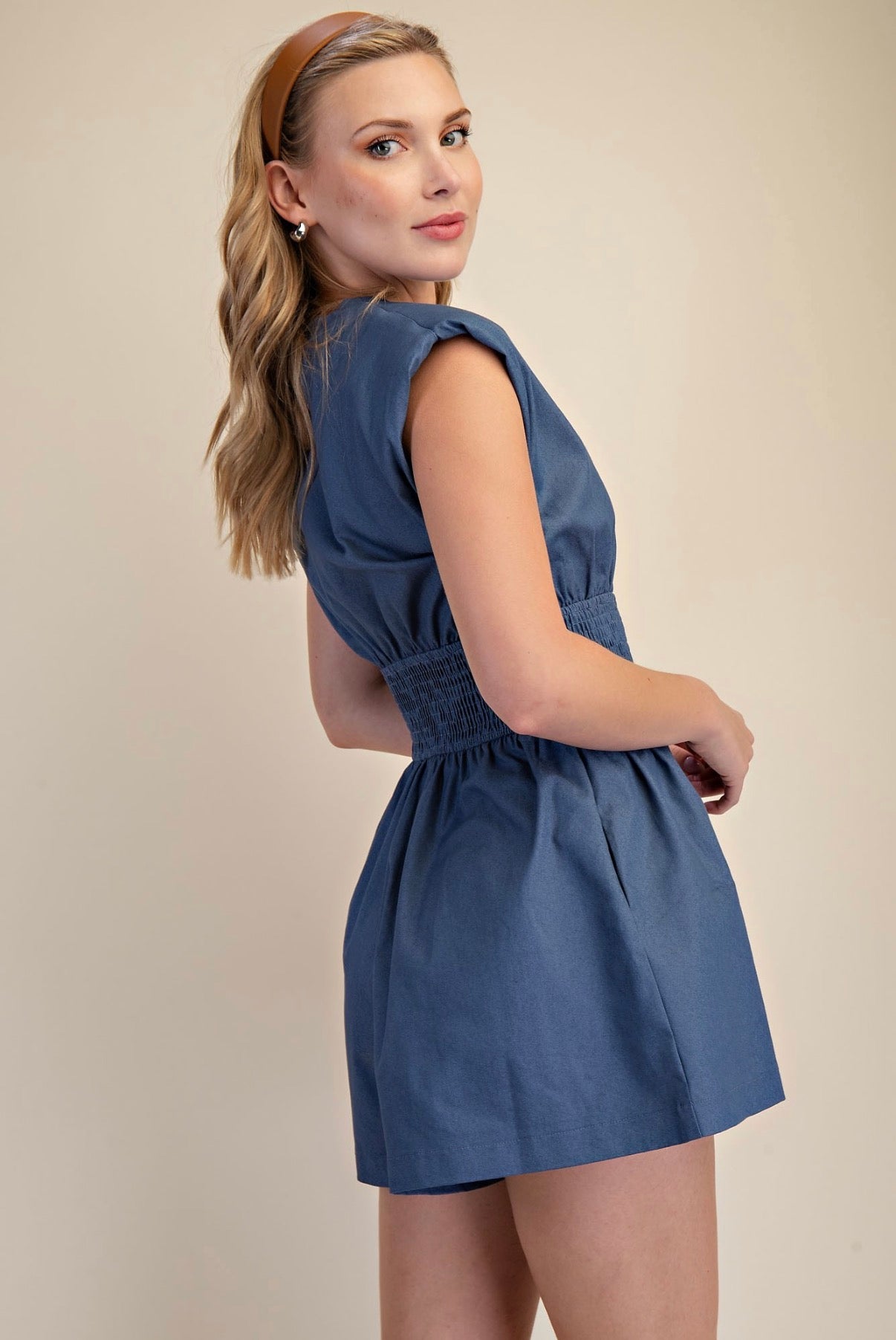 INDIGO ZIP ROMPER