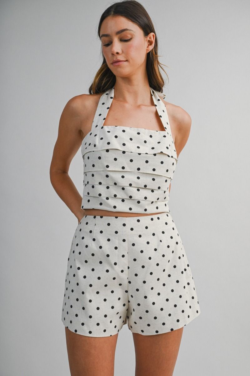 OATMEAL POLKA DOT SET