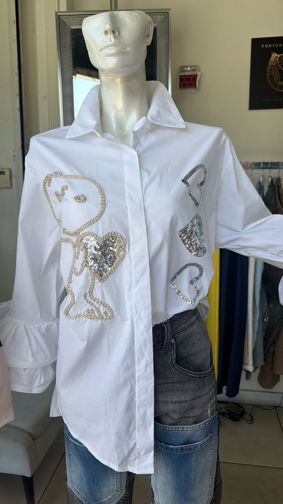 SNOOPY SEQUIN SHIRT