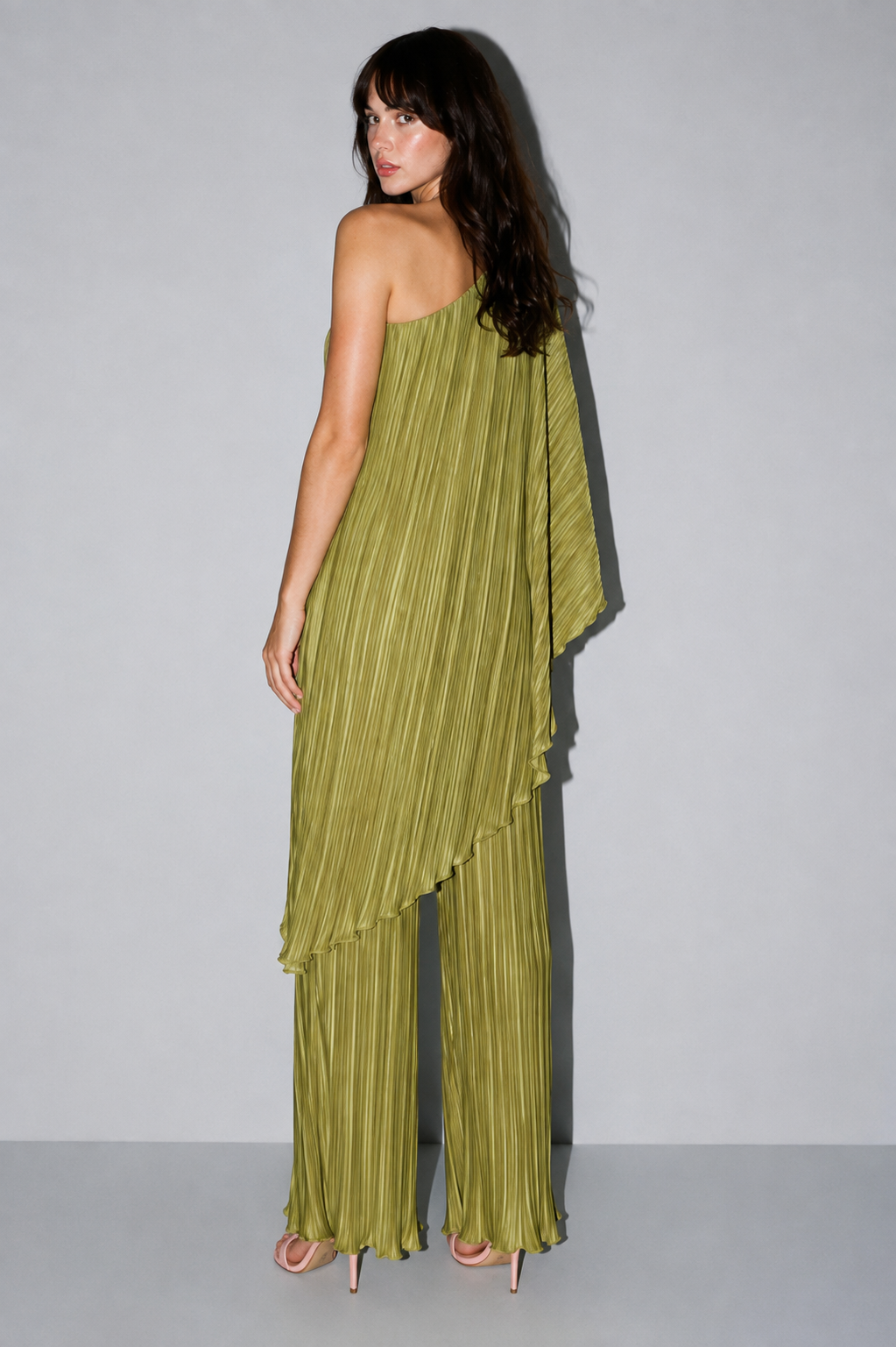 PLEATED ONE SHOULDER SET