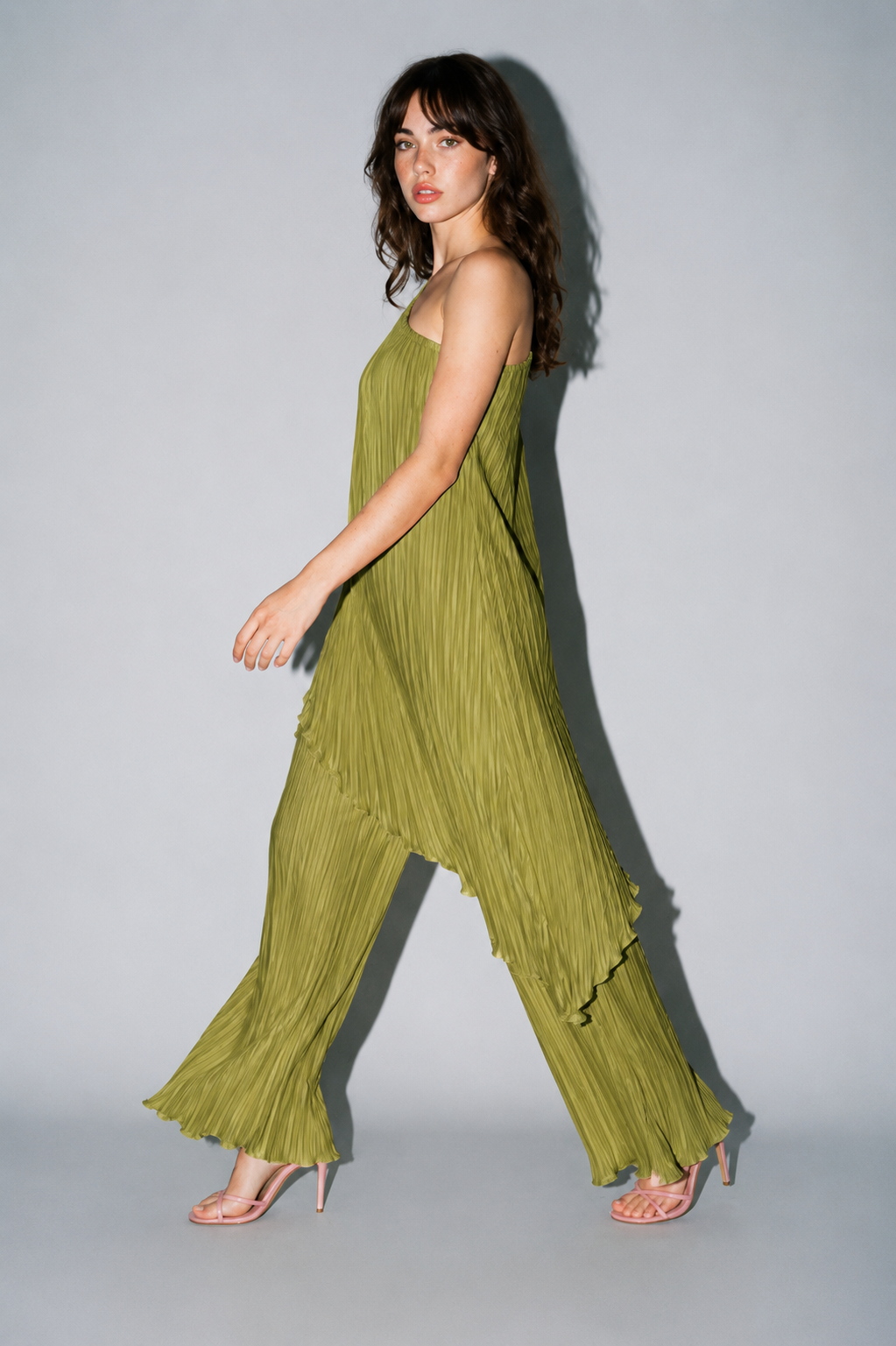 PLEATED ONE SHOULDER SET