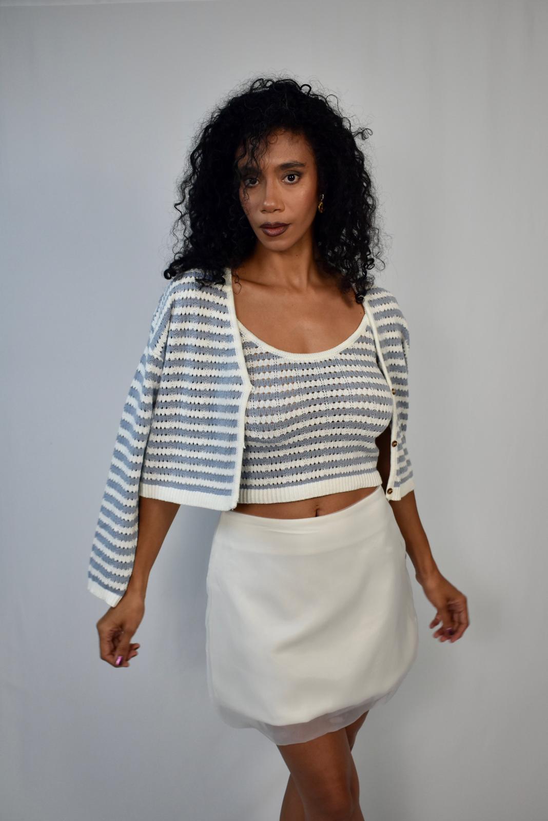 CROCHET KNITTED CARDIGAN + TANK TOP SET