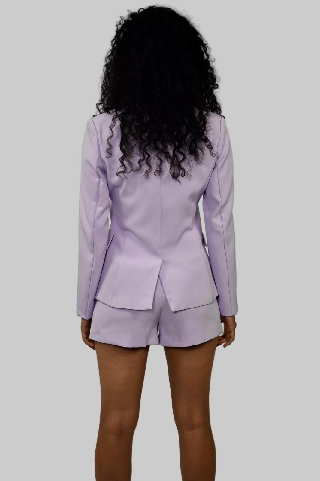 Conjunto de blazer y short tejido