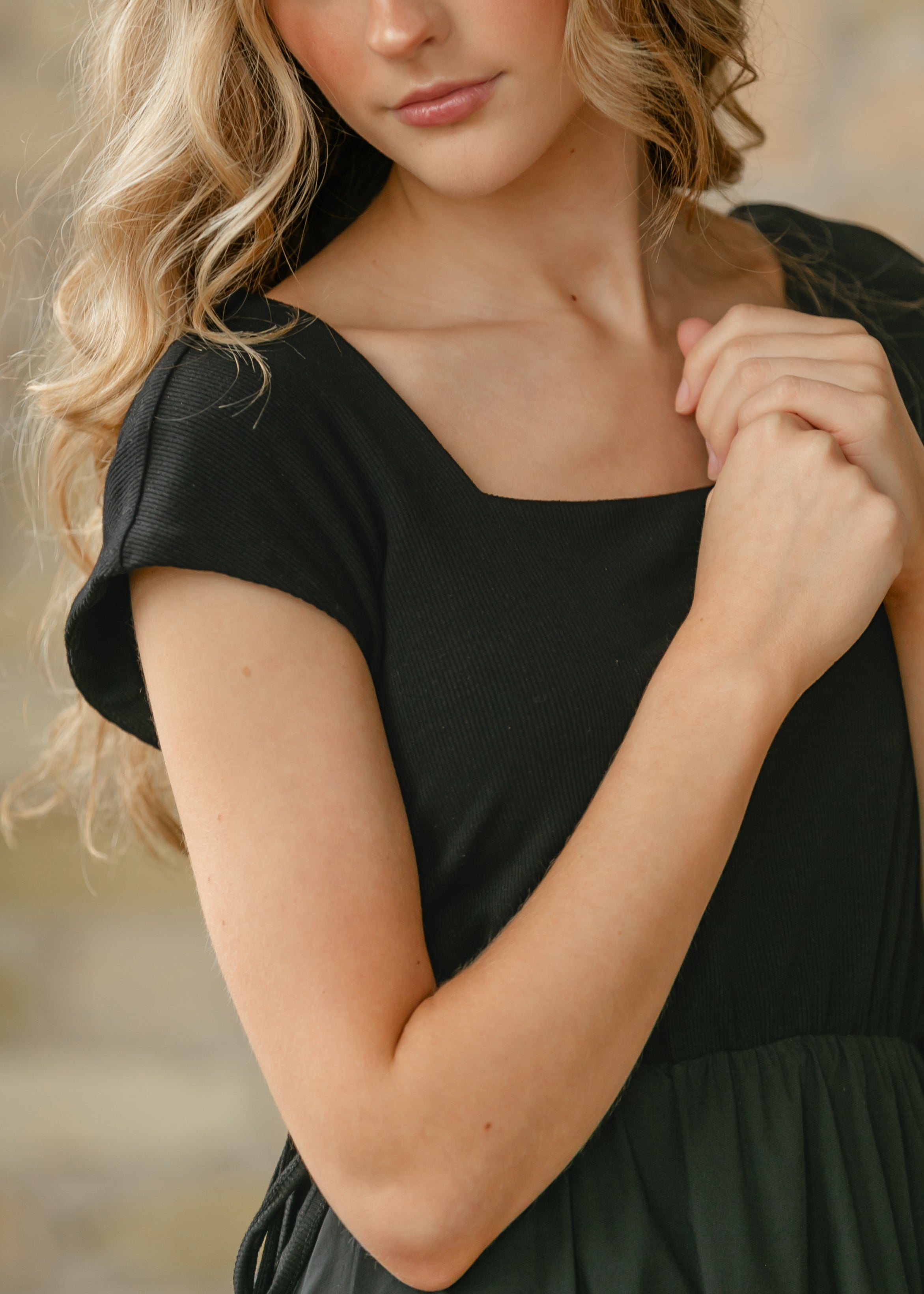 Vestido maxi Eleanor de corte A negro