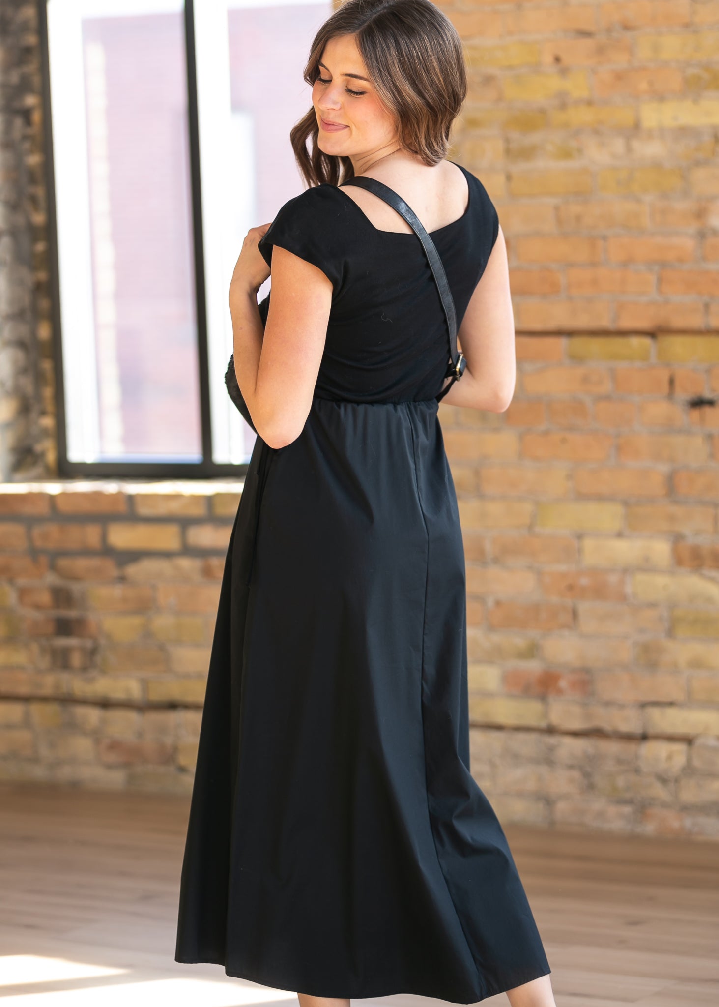 Vestido maxi Eleanor de corte A negro