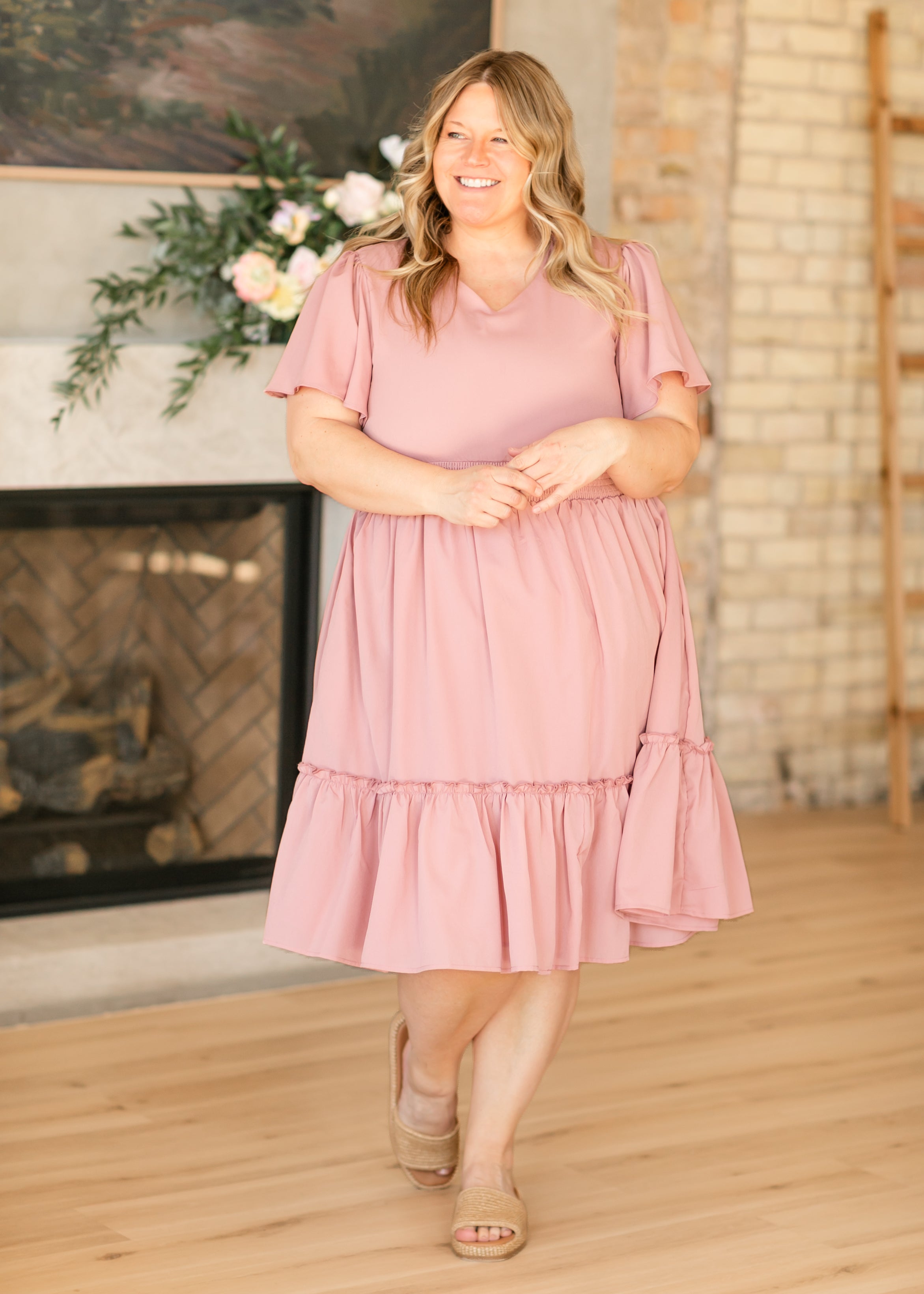 Vestido Midi con Escote en V Sophie