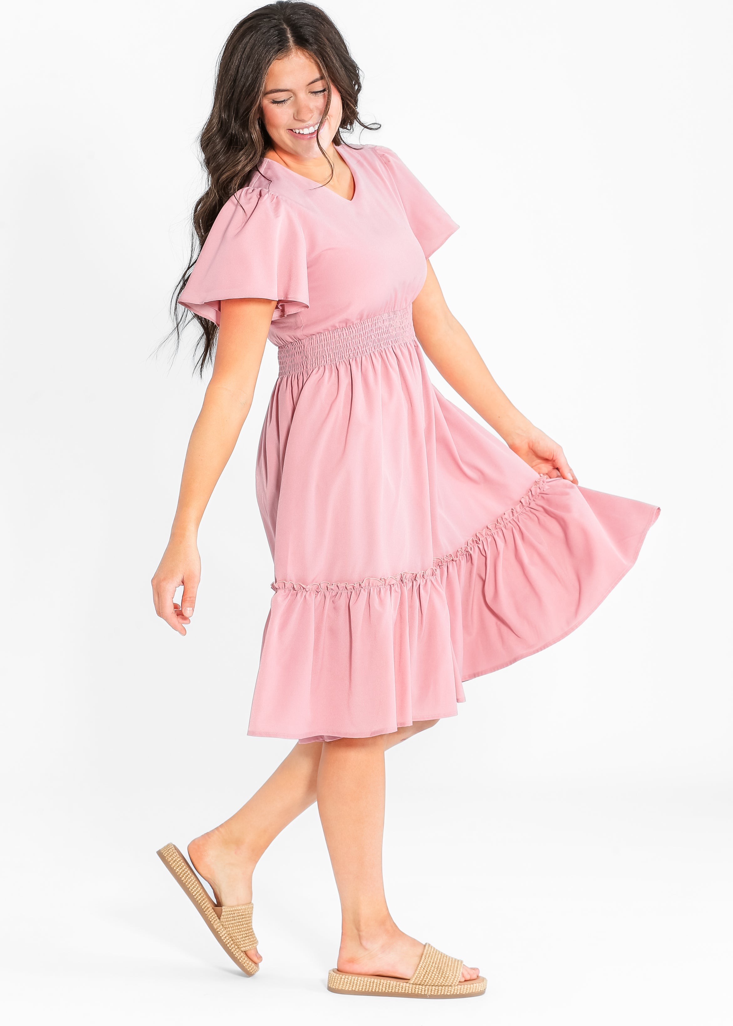 Vestido Midi con Escote en V Sophie