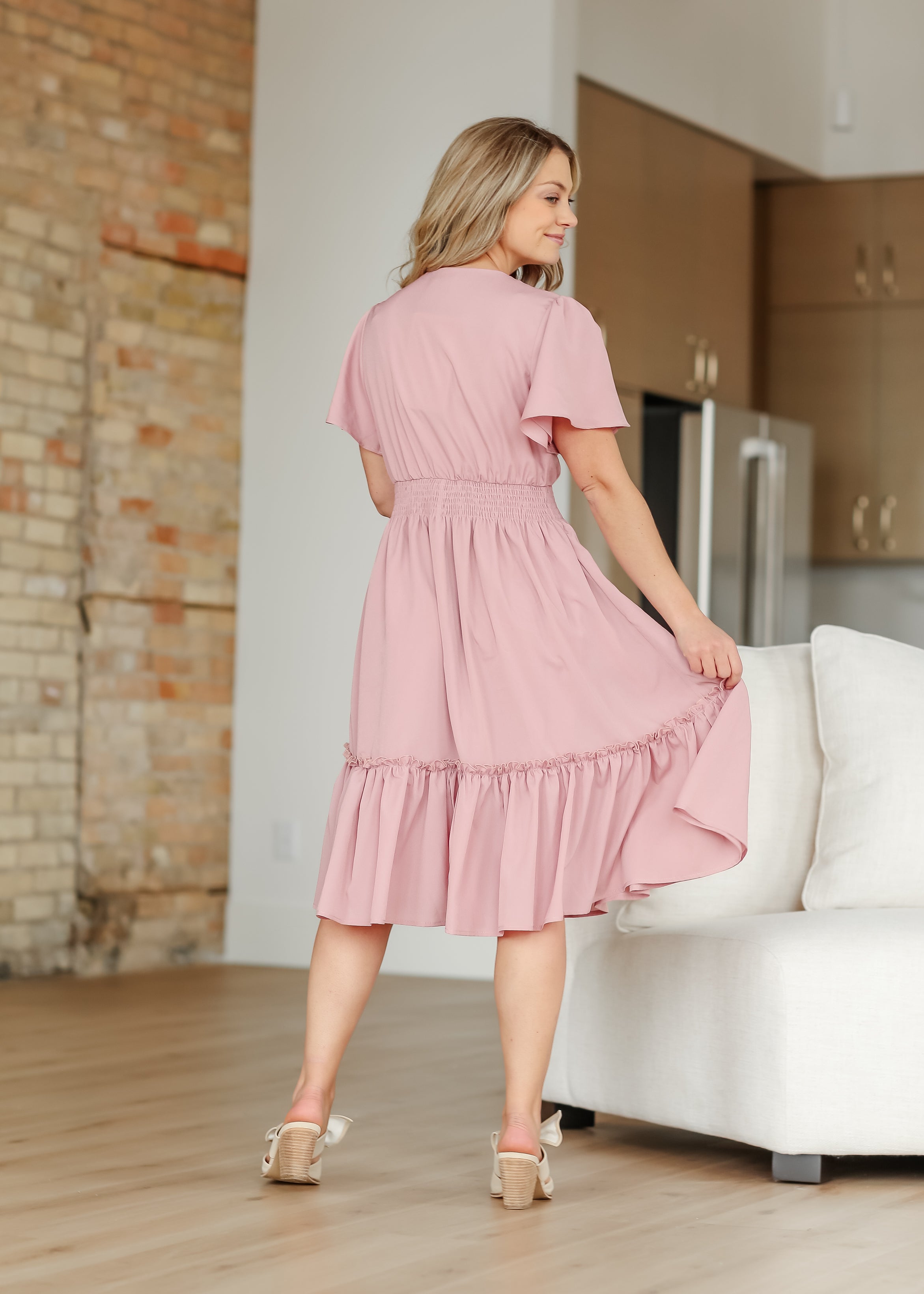 Vestido Midi con Escote en V Sophie