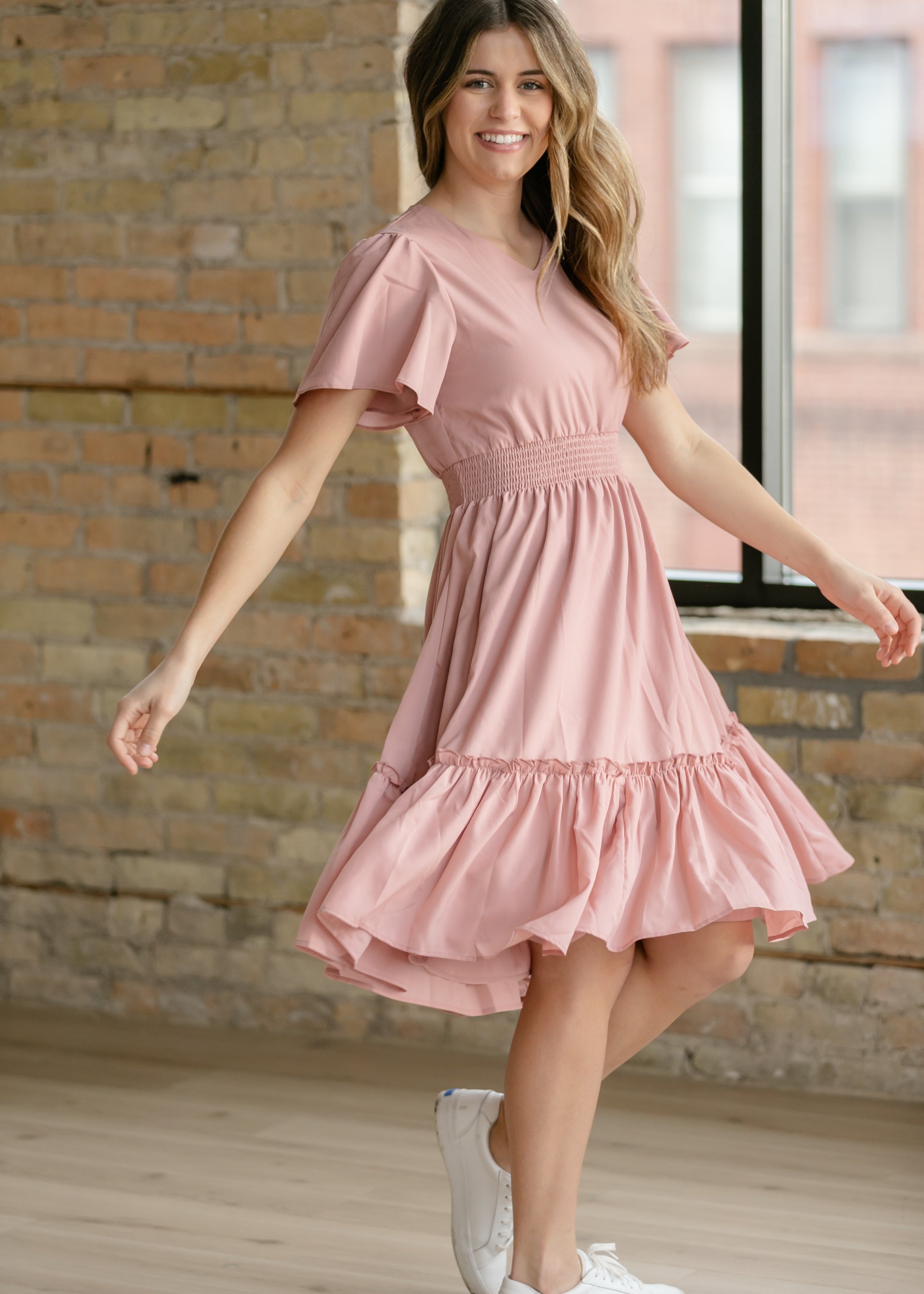 Vestido Midi con Escote en V Sophie